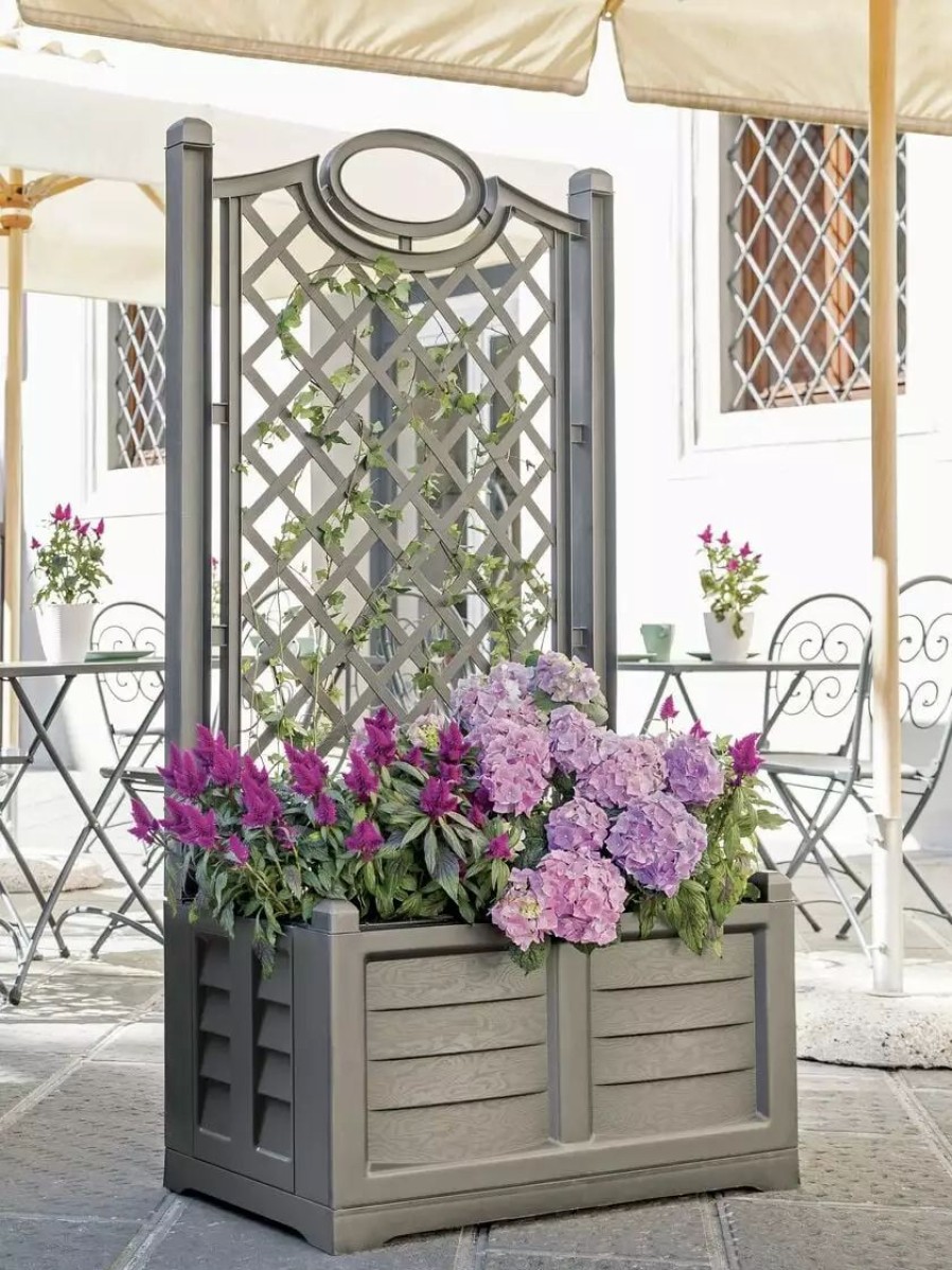 Planters & Raised Beds * | Gsc Separate Flower Box With Trellis