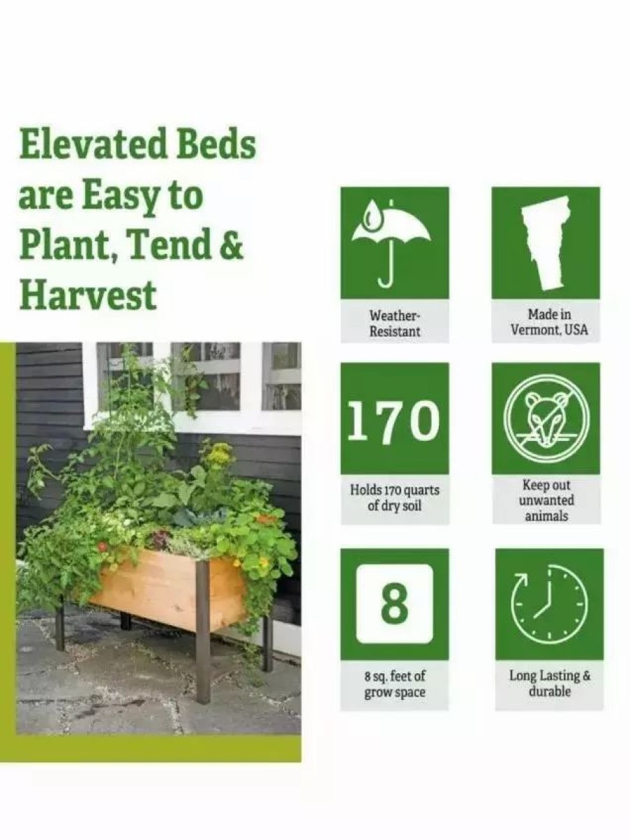 Planters & Raised Beds * | Gsc Self-Watering Eco-Stained Elevated Planter Box, 2 X 4