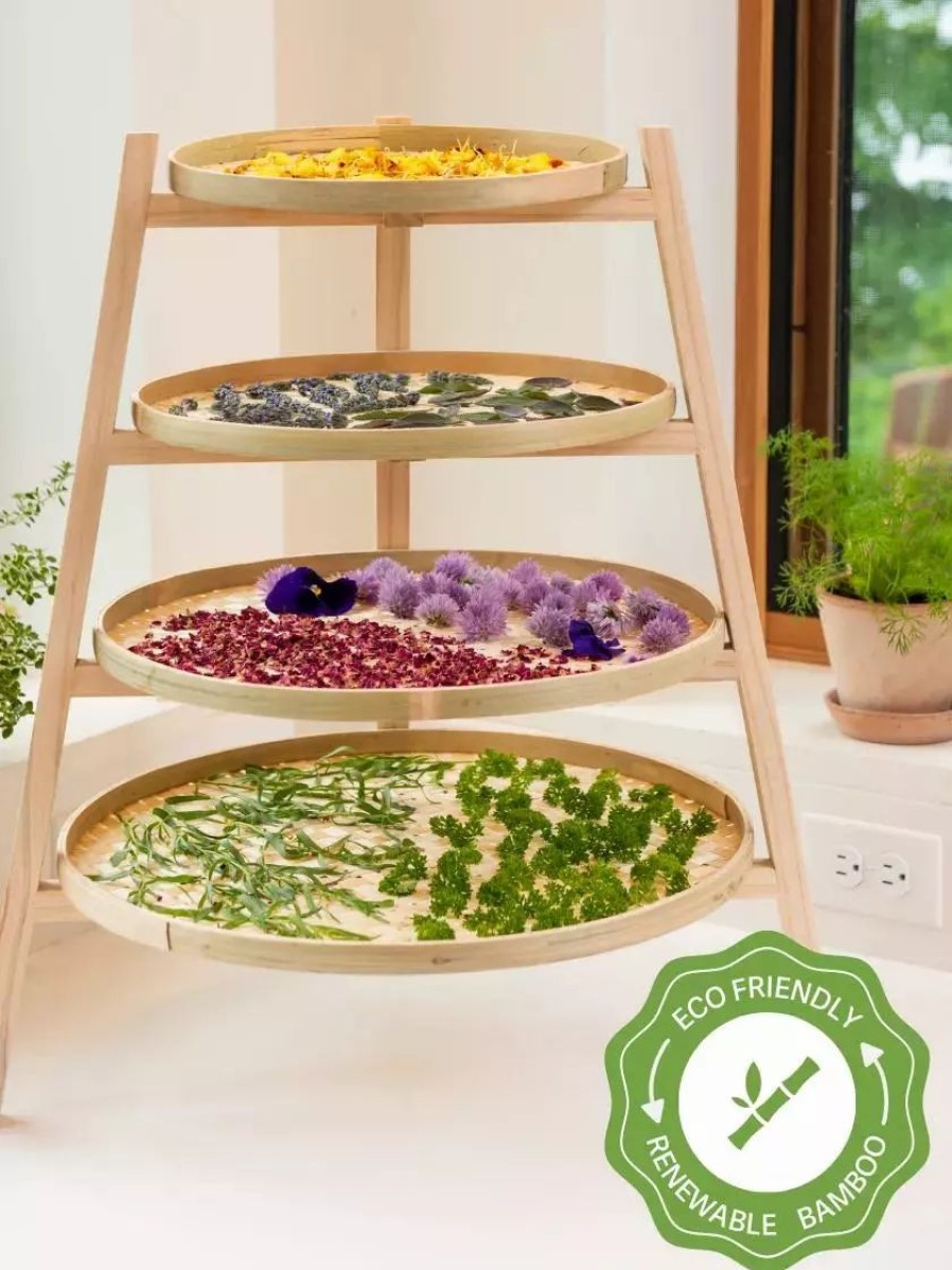 Home & Kitchen * | Gsc Bamboo Herb Drying Rack