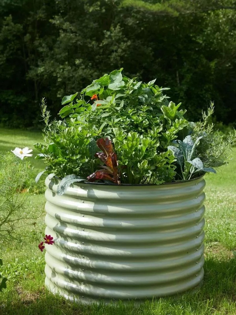 Planters & Raised Beds * | Gsc Birdies Round Metal Raised Bed, Tall