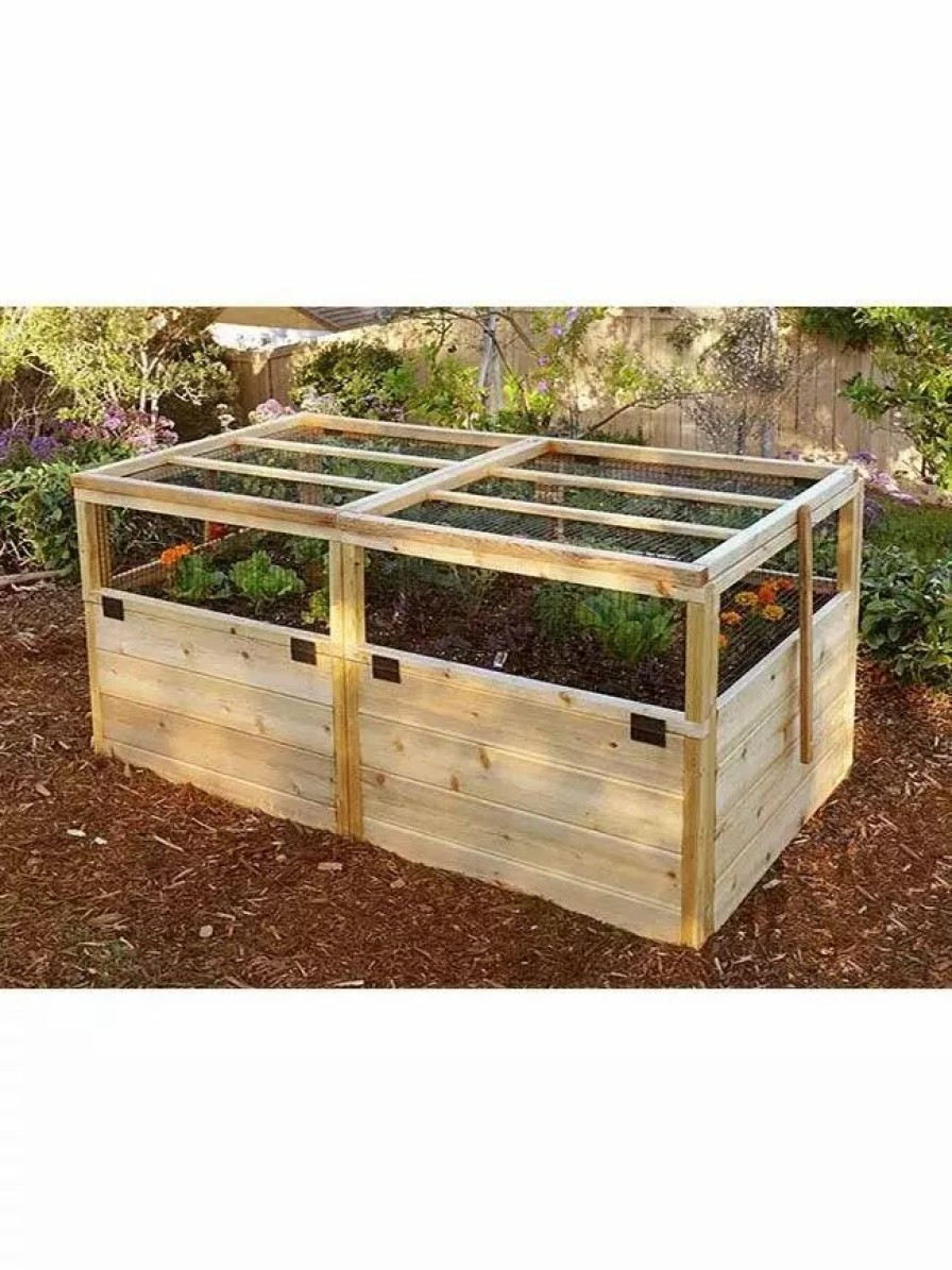 Planters & Raised Beds * | Gsc Garden In A Box With Trellis/Lid Option, 3 X 6