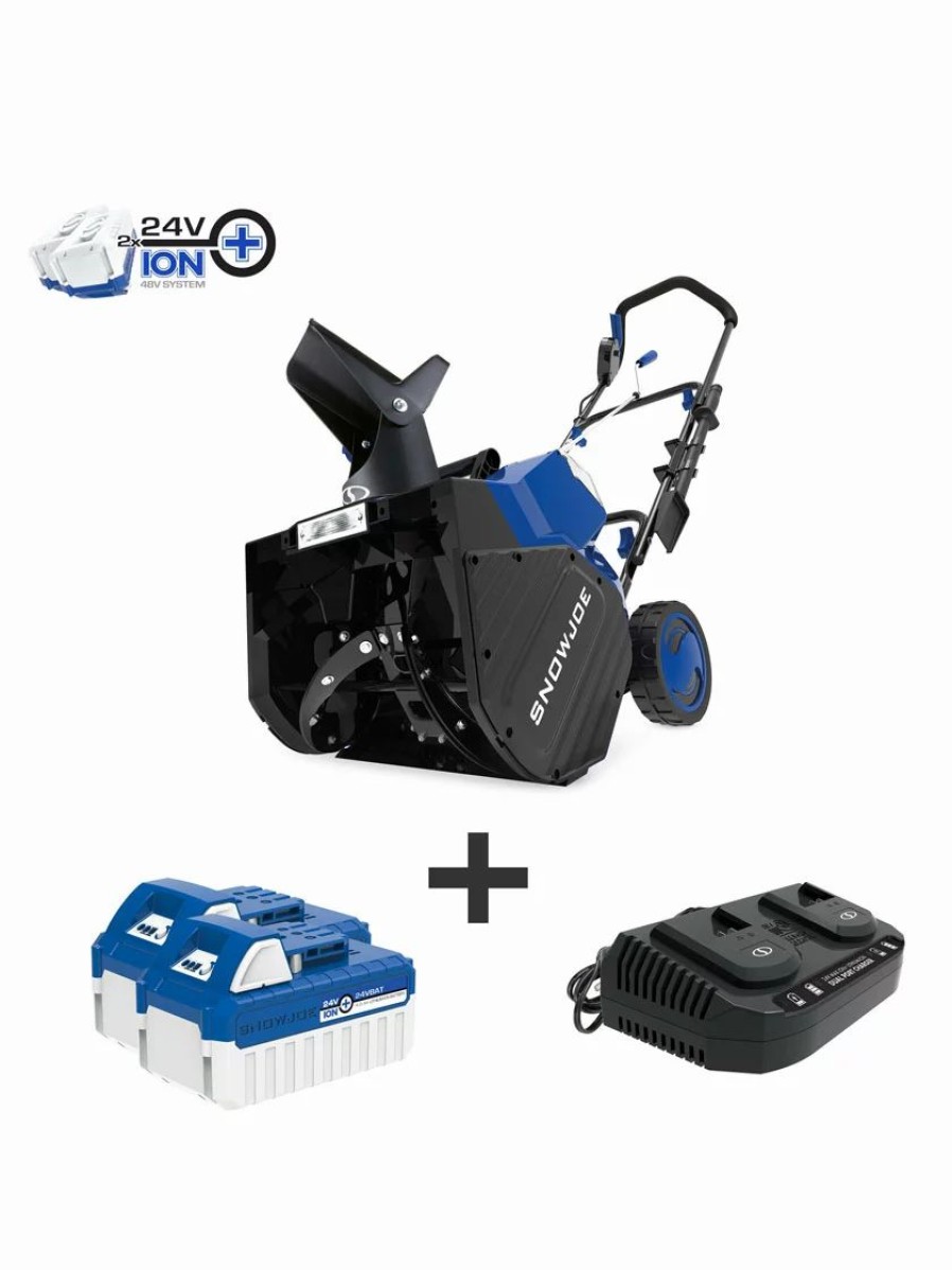 Landscaping Tools & Supplies * | Gsc Snow Joe 24V-X2-Sb18 48-Volt Ion+ Cordless Snow Blower Kit | 18-Inch | W/ 2 X 4.0-Ah Batteries And Charger