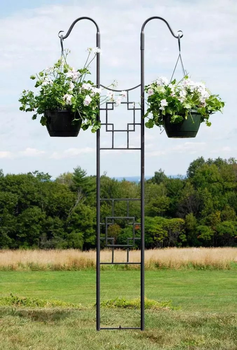 Plant Supports * | Gsc Achla Designs Square-On-Squares Double Pole Trellis