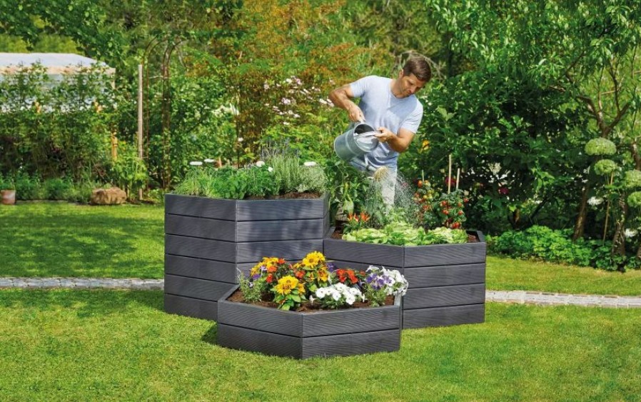 Planters & Raised Beds * | Gsc Exaco Hexagonal Raised Garden Bed Planter