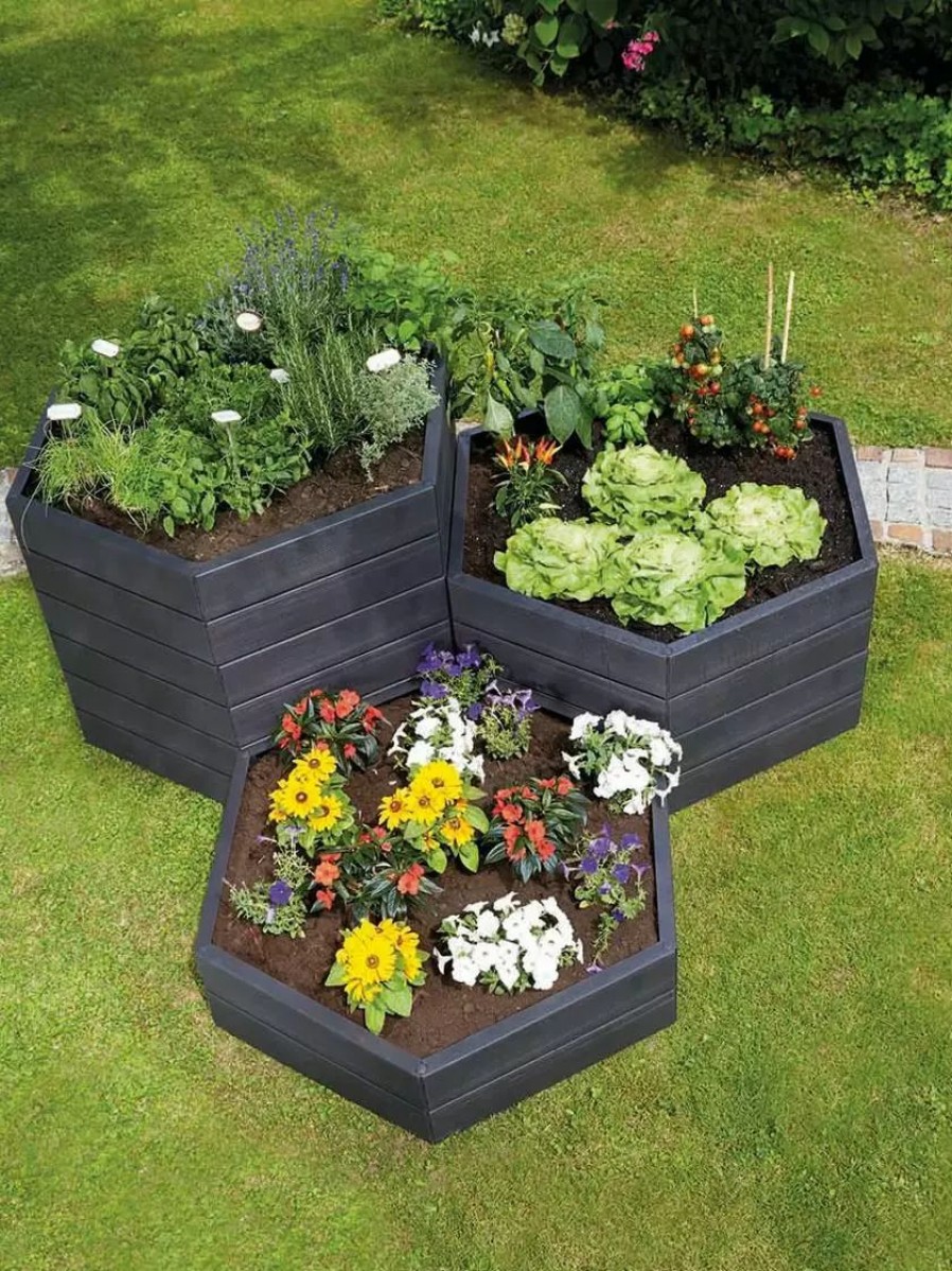 Planters & Raised Beds * | Gsc Exaco Hexagonal Raised Garden Bed Planter