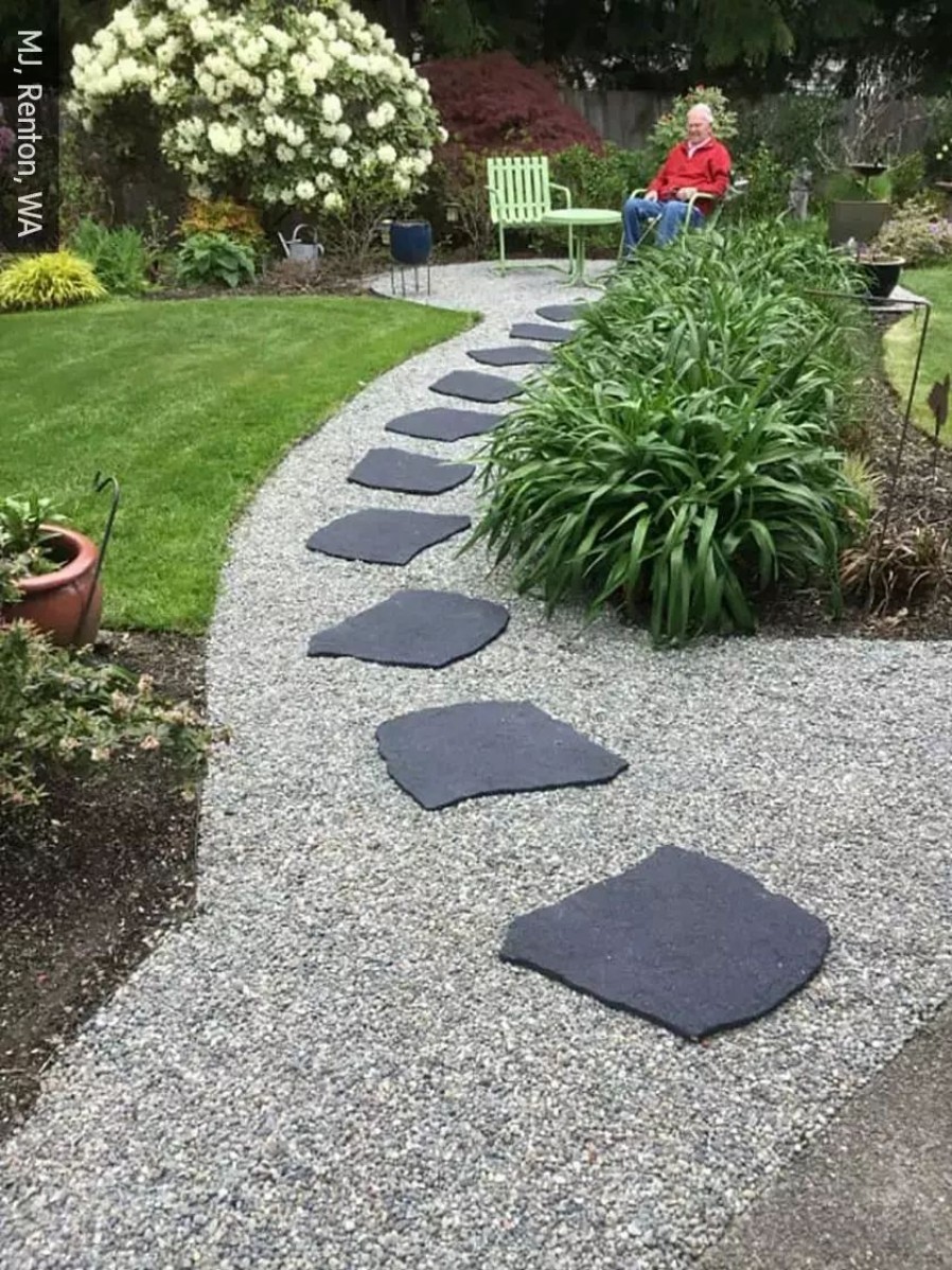 Landscaping Tools & Supplies * | Gsc Recycled Rubber Flagstone Stepping Stone Gray