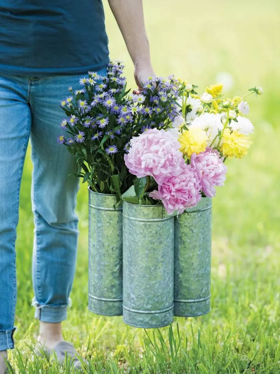 Home & Kitchen * | Gsc Galvanized Flower Caddy