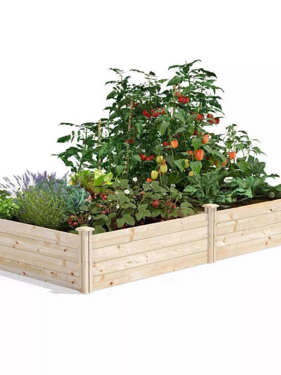 Planters & Raised Beds * | Gsc Pine Raised Garden Beds, 4'X8