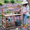 Planters & Raised Beds * | Gsc Dynamic Acacia Potting Bench With Soil Reservoir