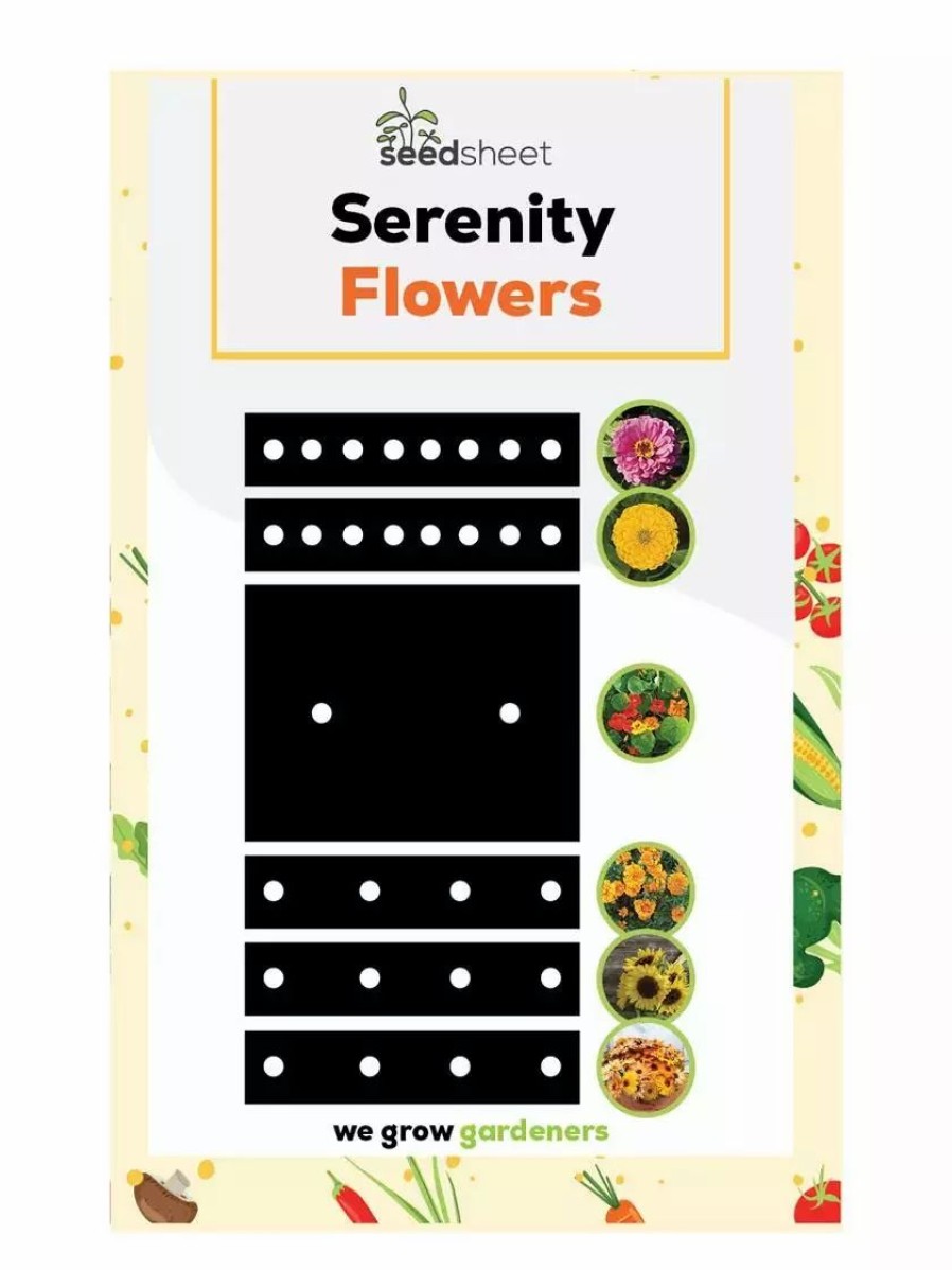 Planters & Raised Beds * | Gsc Seedsheets Organic Vegetable Garden, Serenity Flowers, 4 X 8