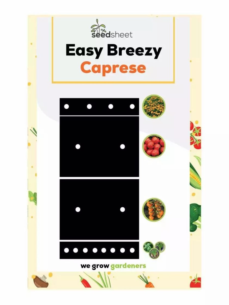 Planters & Raised Beds * | Gsc Seedsheets Organic Vegetable Garden, Easy Breezy Caprese, 4 X 8