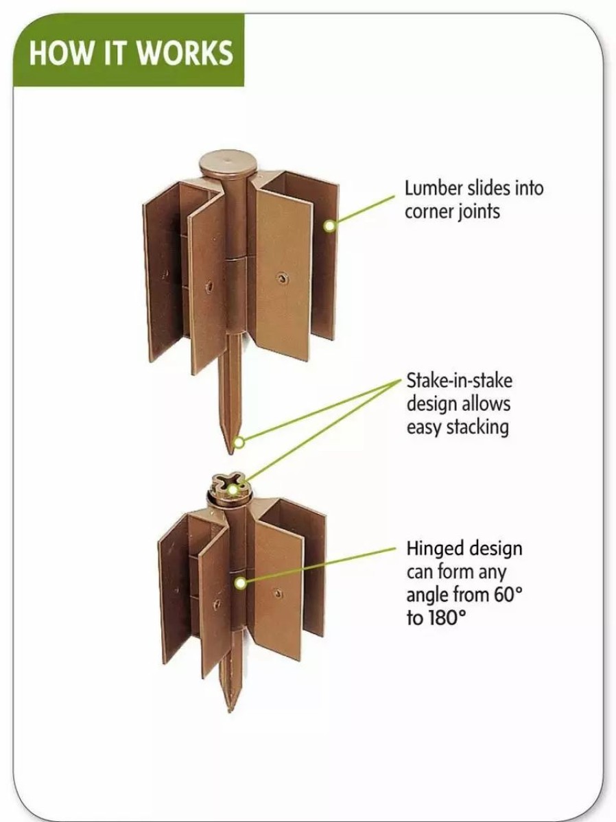 Planters & Raised Beds * | Gsc Stackable Corner Joints, Set Of 2