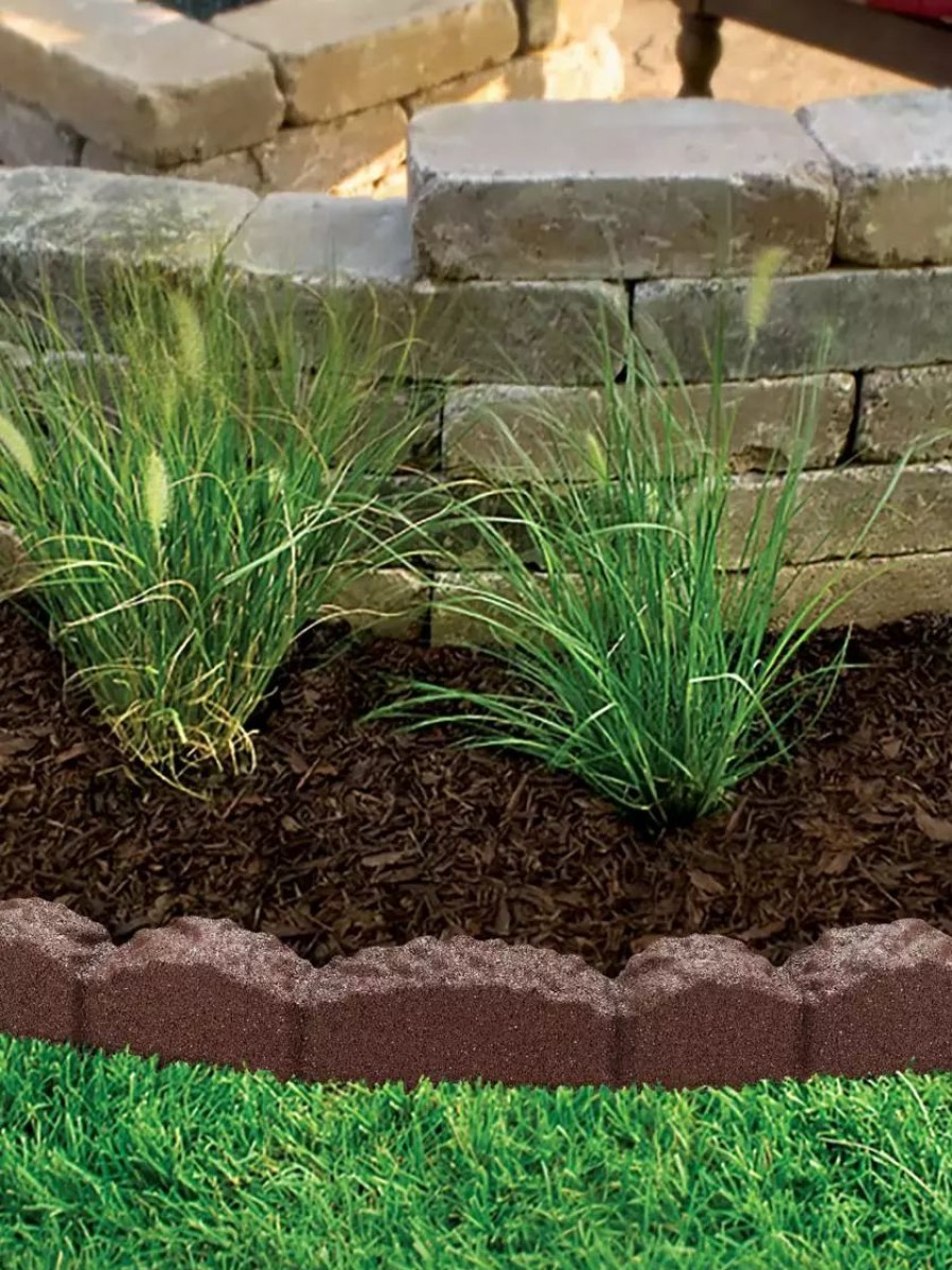 Landscaping Tools & Supplies * | Gsc Cobblestone Landscape Edging, 4 Mocha Brown