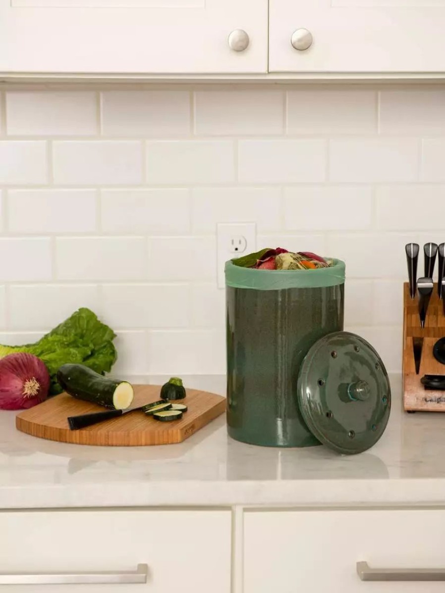 Home & Kitchen * | Gsc Tall Ceramic Compost Crock