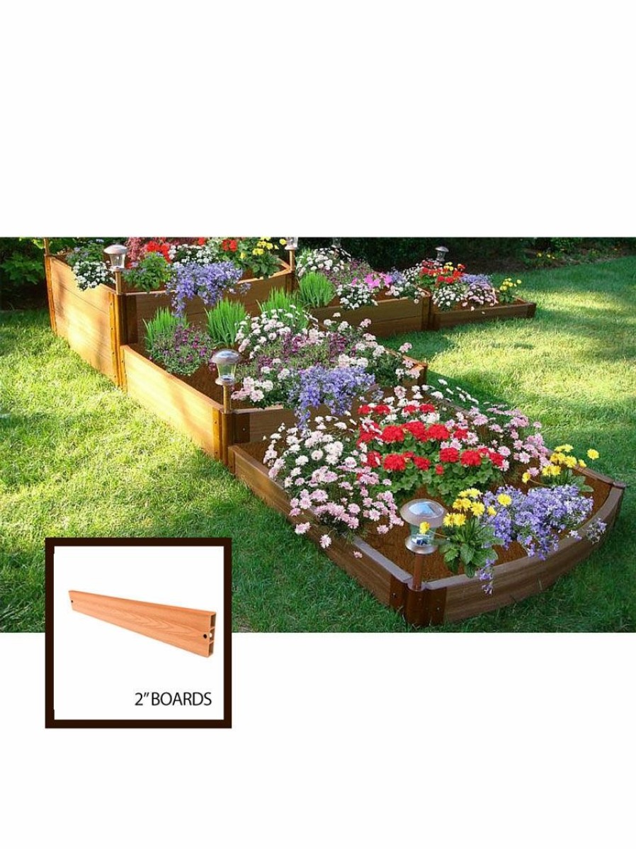 Planters & Raised Beds * | Gsc Classic Sienna Raised Garden Bed Split Waterfall Tri-Level With 2 Boards