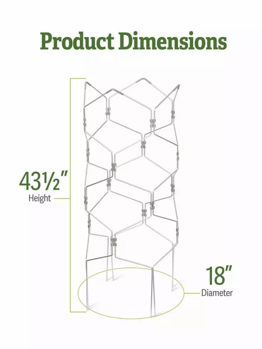 Plant Supports * | Gsc Gardener'S Vertex Lifetime Tomato Cage Natural Aluminum