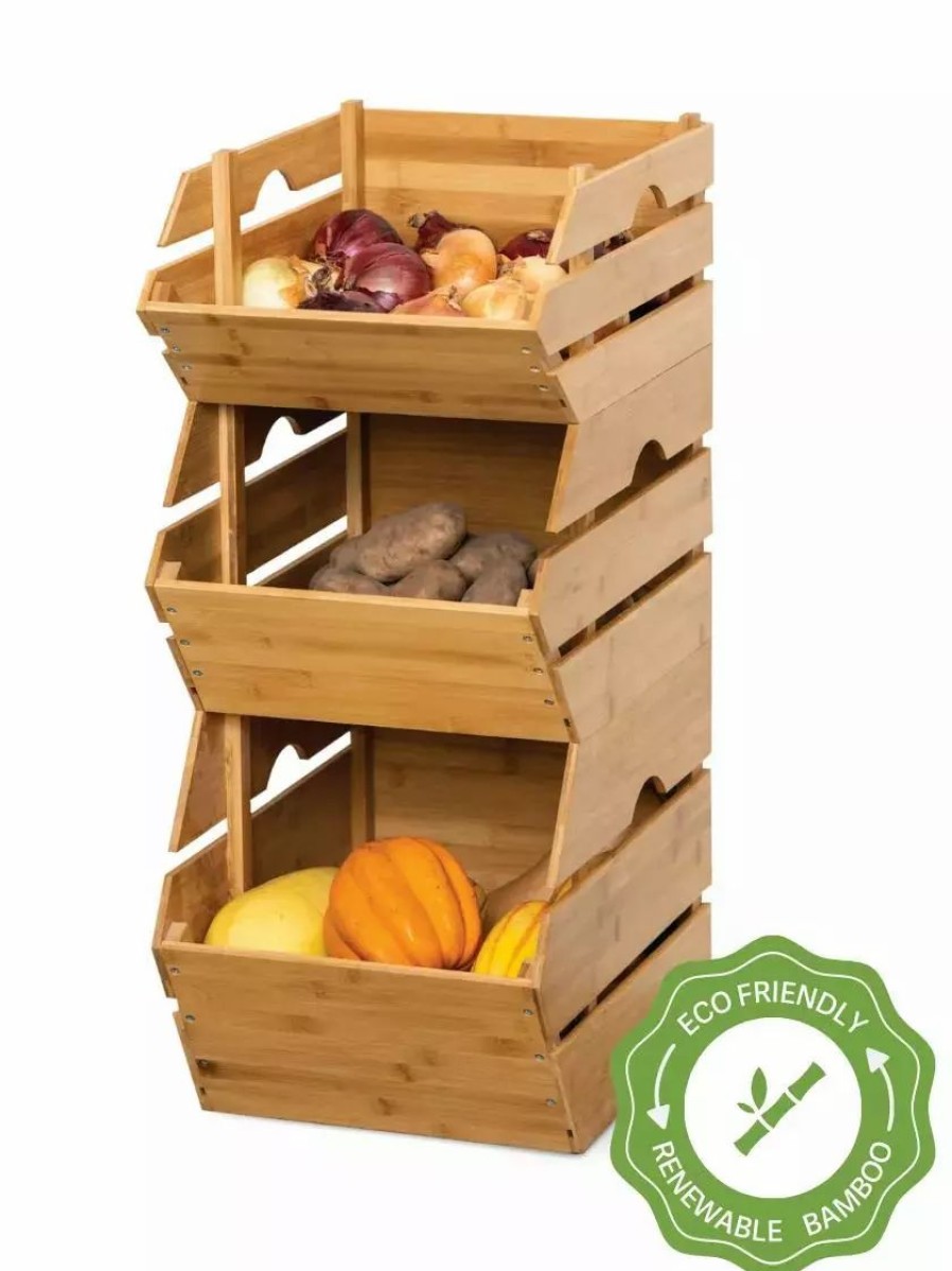 Home & Kitchen * | Gsc Bamboo Storage Bin Set