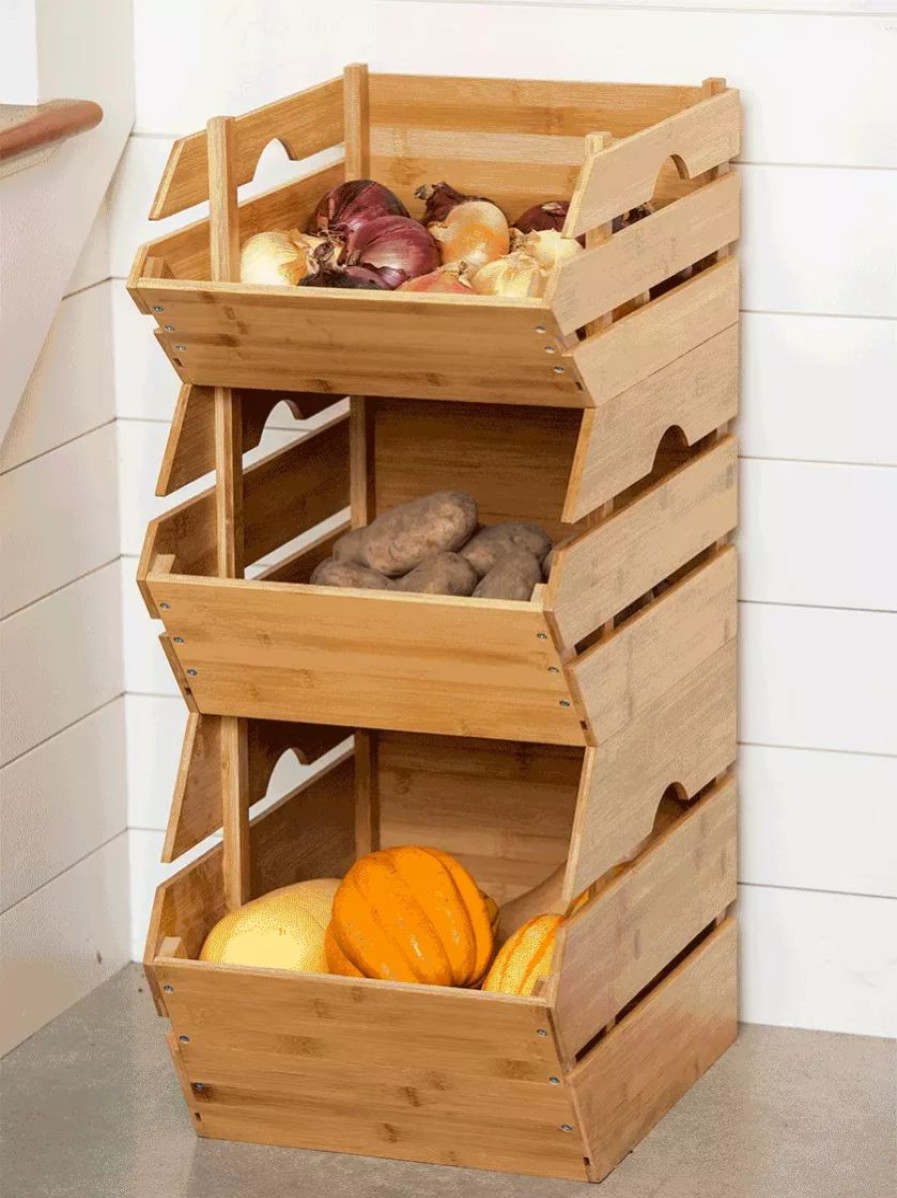 Home & Kitchen * | Gsc Bamboo Storage Bin Set