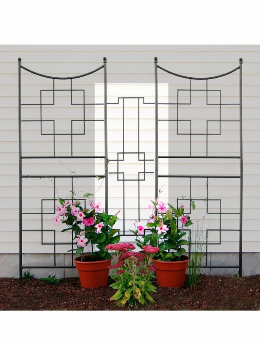 Plant Supports * | Gsc Achla Designs Square-On-Squares Center Link Trellis