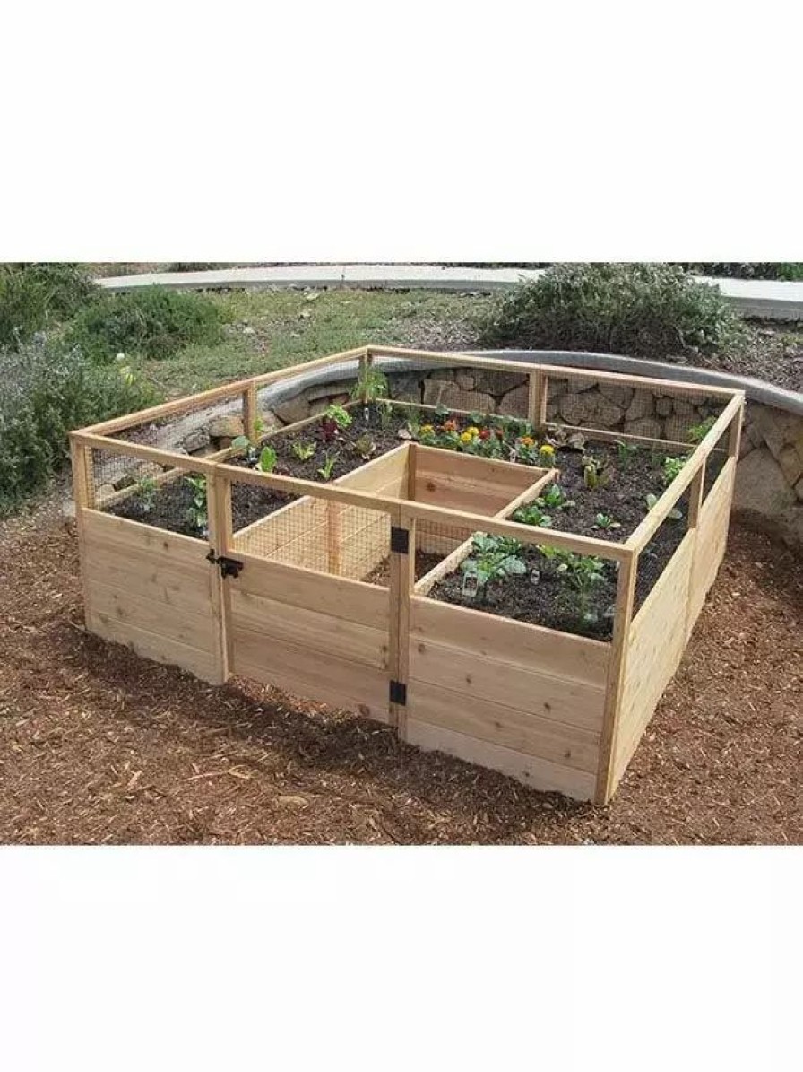 Planters & Raised Beds * | Gsc Garden In A Box Cedar Raised Bed, 8 X 8