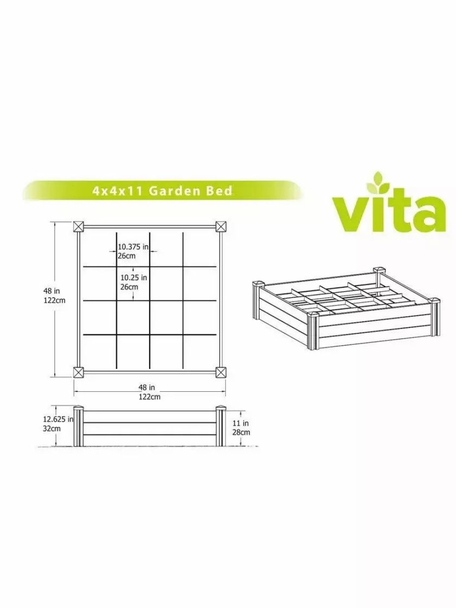 Planters & Raised Beds * | Gsc Raised Garden Bed With Grow Grid, 4 X 4