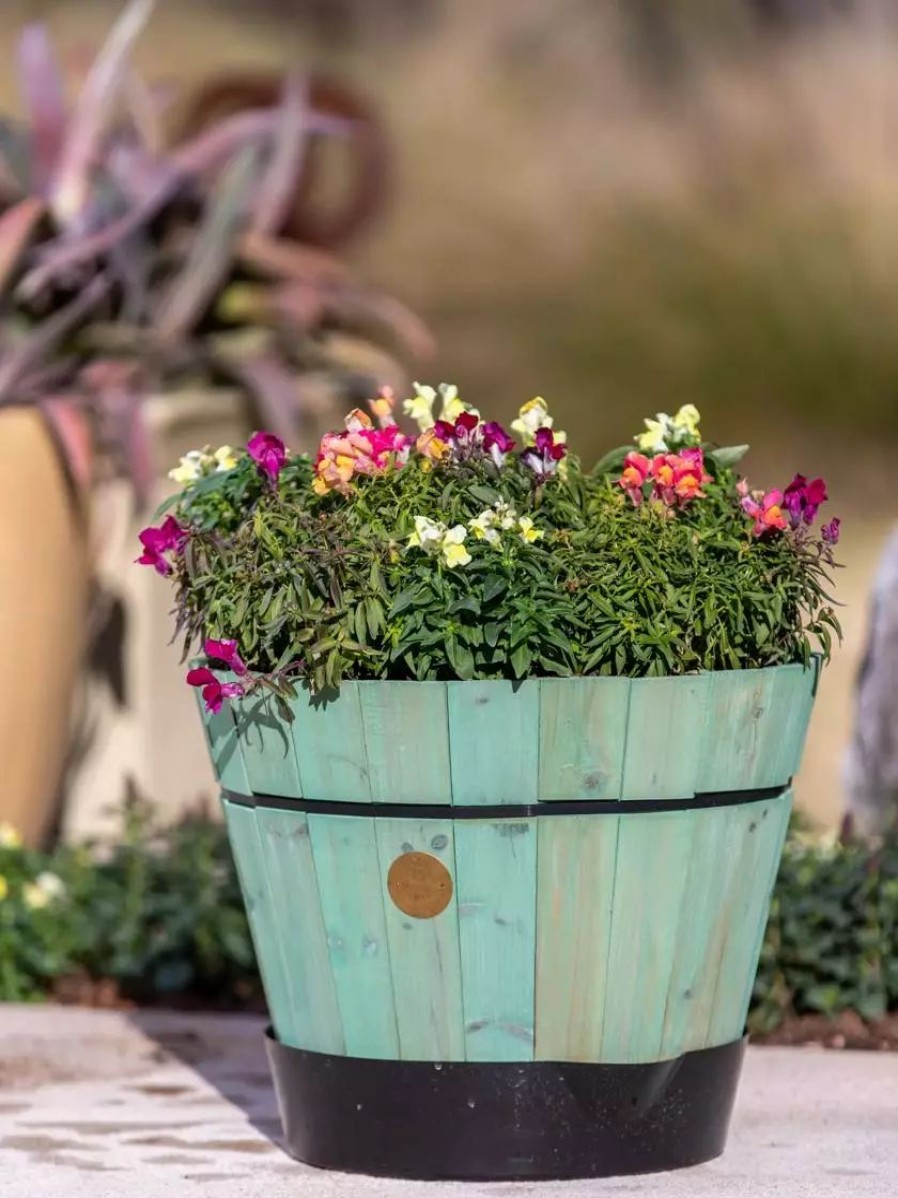 Planters & Raised Beds * | Gsc Vegtrug Build-A-Barrel Wooden Planter With Self-Watering Reservoir Tray, 18