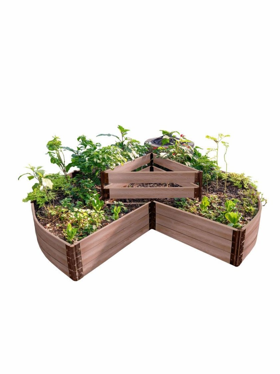 Planters & Raised Beds * | Gsc Classic Sienna Circle Keyhole Garden With 2 Boards