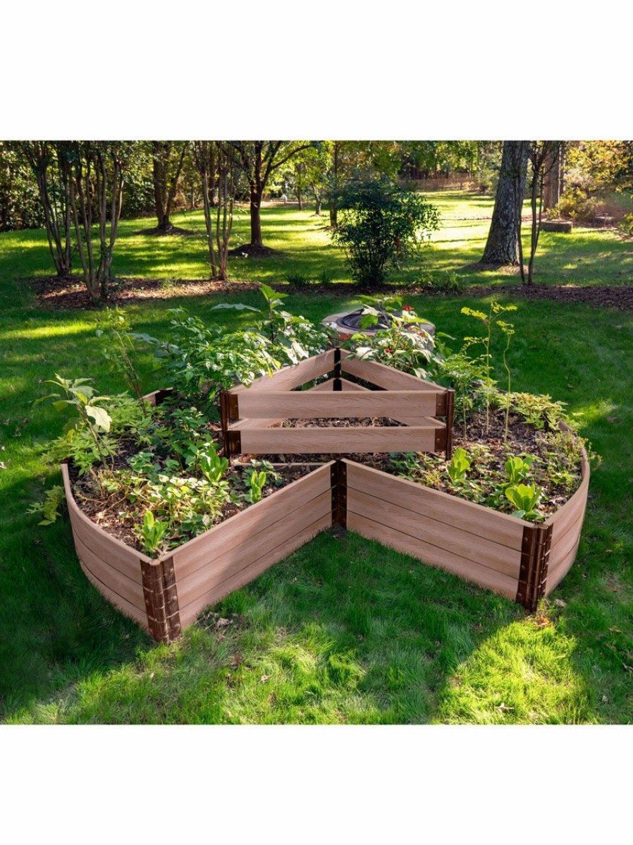 Planters & Raised Beds * | Gsc Classic Sienna Circle Keyhole Garden With 2 Boards