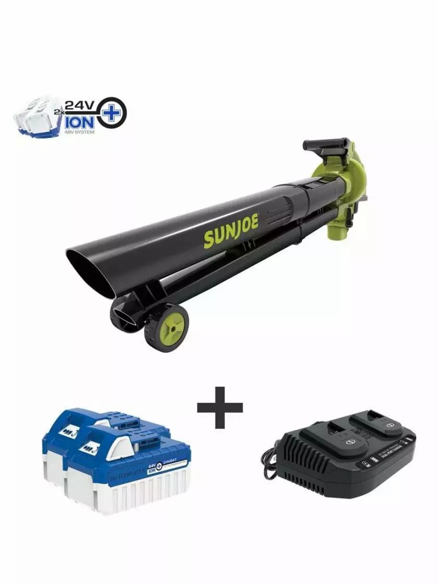 Landscaping Tools & Supplies * | Gsc Sun Joe 24V-X2-Bvm143 48-Volt Ion+ Cordless Blower Vacuum Mulcher Kit