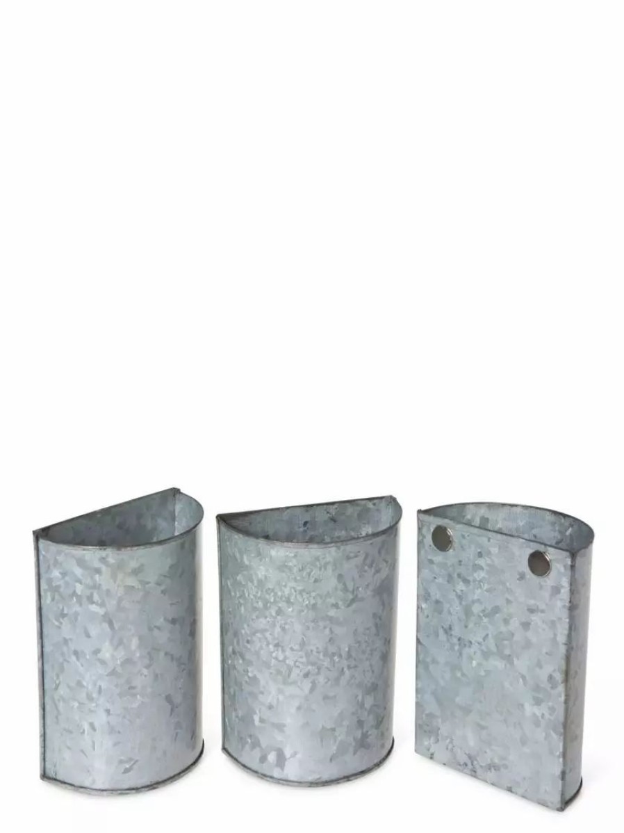 Planters & Raised Beds * | Gsc Mini Magnetic Galvanized Planter Pockets, Set Of 3