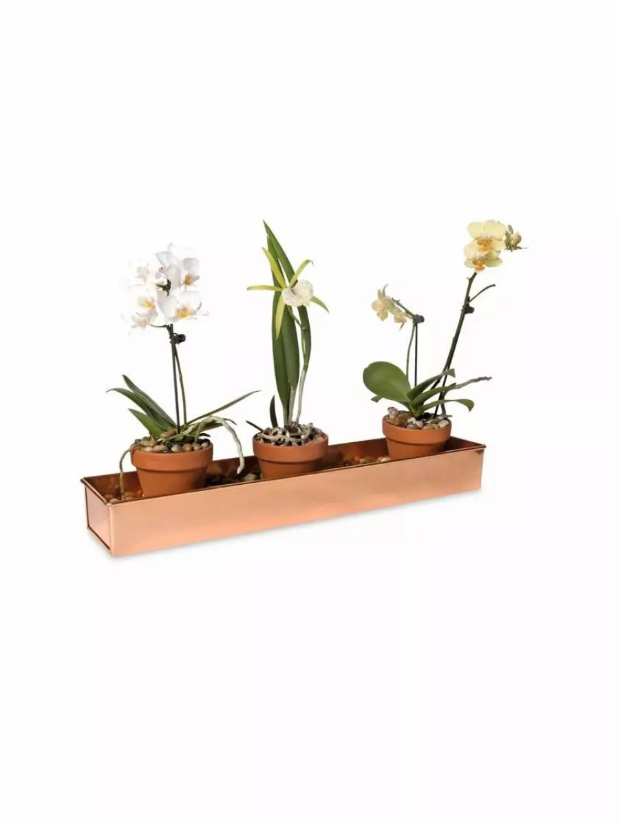 Planters & Raised Beds * | Gsc Rectangular Copper Plant Tray, 18 X4