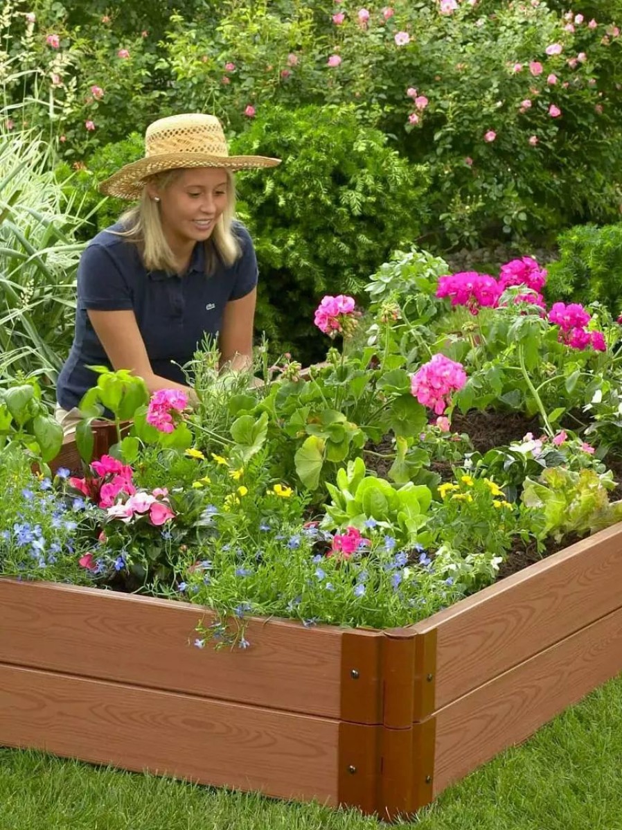 Planters & Raised Beds * | Gsc Classic Sienna Composite Raised Bed, 11 High With 2 Board