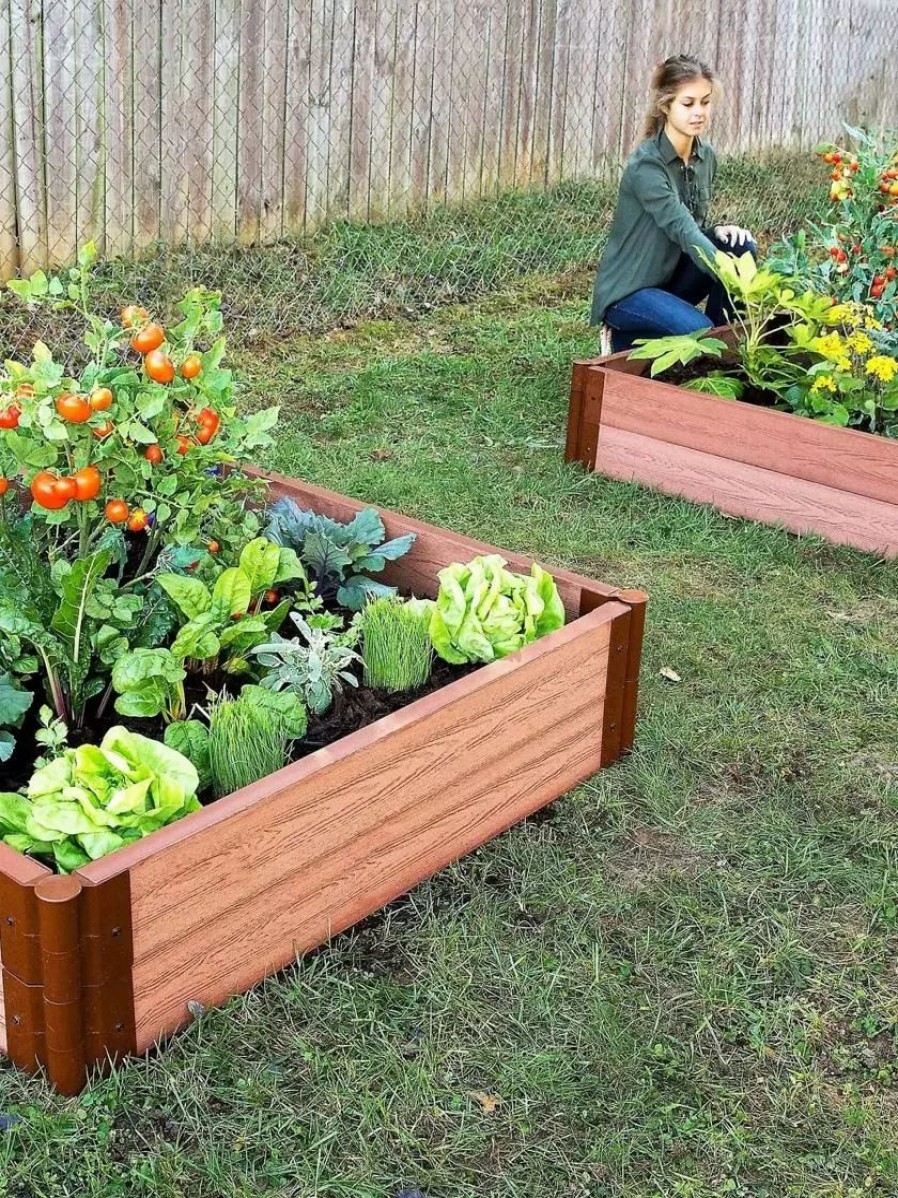 Planters & Raised Beds * | Gsc Classic Sienna Composite Raised Bed, 11 High With 2 Board