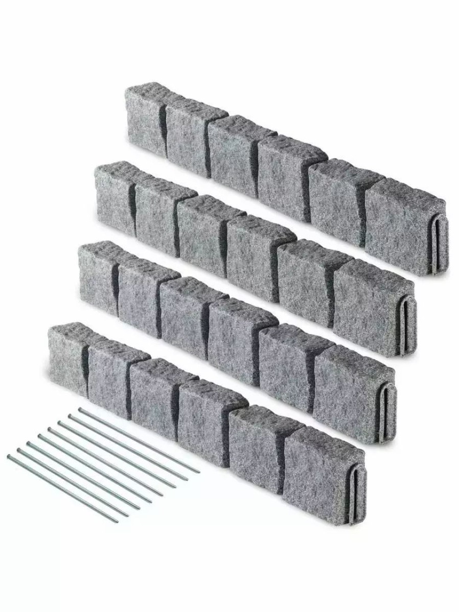 Landscaping Tools & Supplies * | Gsc Beuta 6-Block Edging Section, 4 Pack Greystone