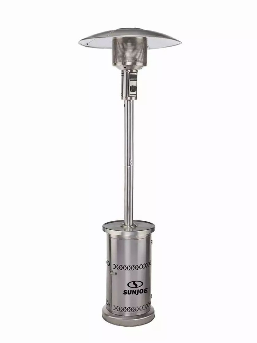 Landscaping Tools & Supplies * | Gsc Sun Joe 48000-Btu Max Stainless Propane Od Patio Heater W/Wheels And Built In Bar Table