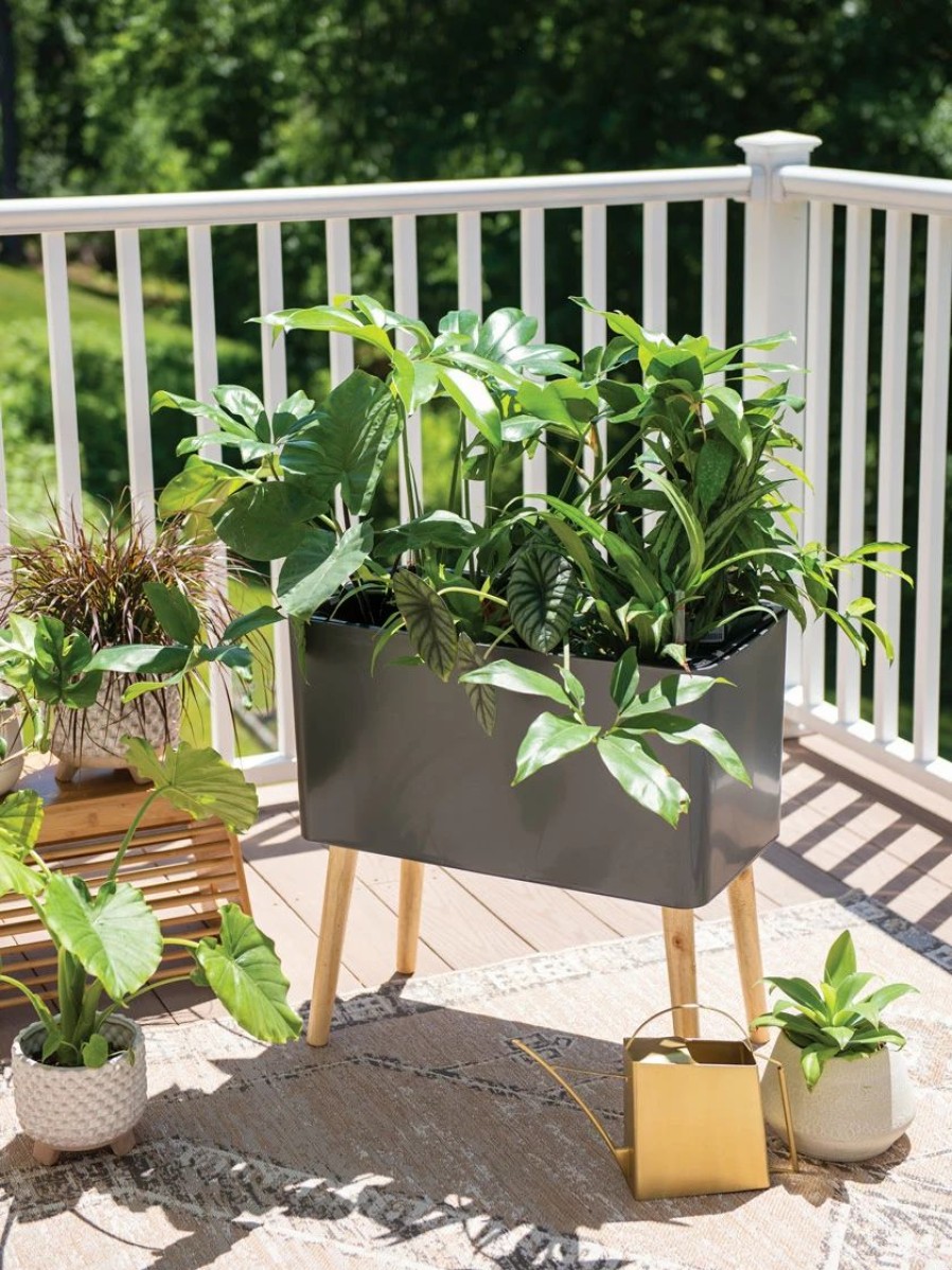 Planters & Raised Beds * | Gsc Ava Self-Watering Rectangular Planter