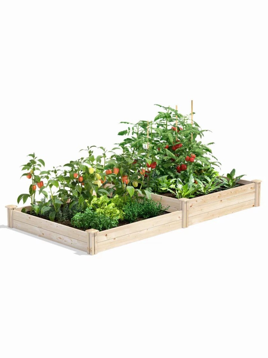 Planters & Raised Beds * | Gsc 2-Tier Pine Raised Garden Bed, 4'X8