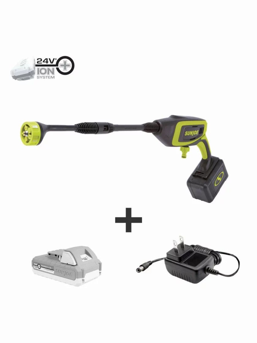 Landscaping Tools & Supplies * | Gsc Sun Joe 24V-Pp350-Lte 24-Volt Ion+ Power Cleaner Kit | W/ 2.0-Ah Battery And Charger | 350 Psi Max | 0.6 Gpm Max