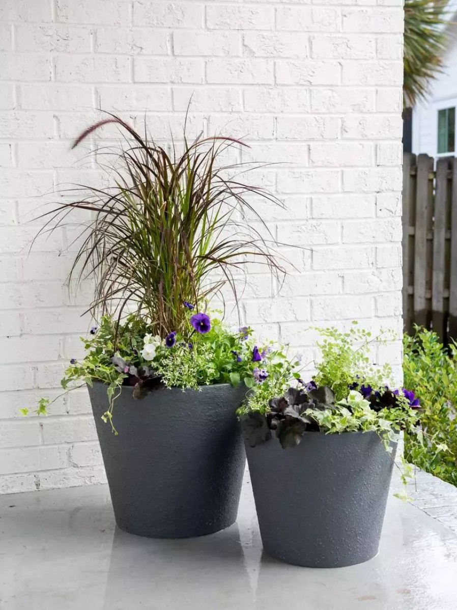 Planters & Raised Beds * | Gsc Self-Watering Fiberstone Planters