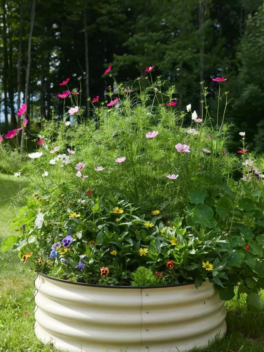 Planters & Raised Beds * | Gsc Birdies Round Metal Raised Bed