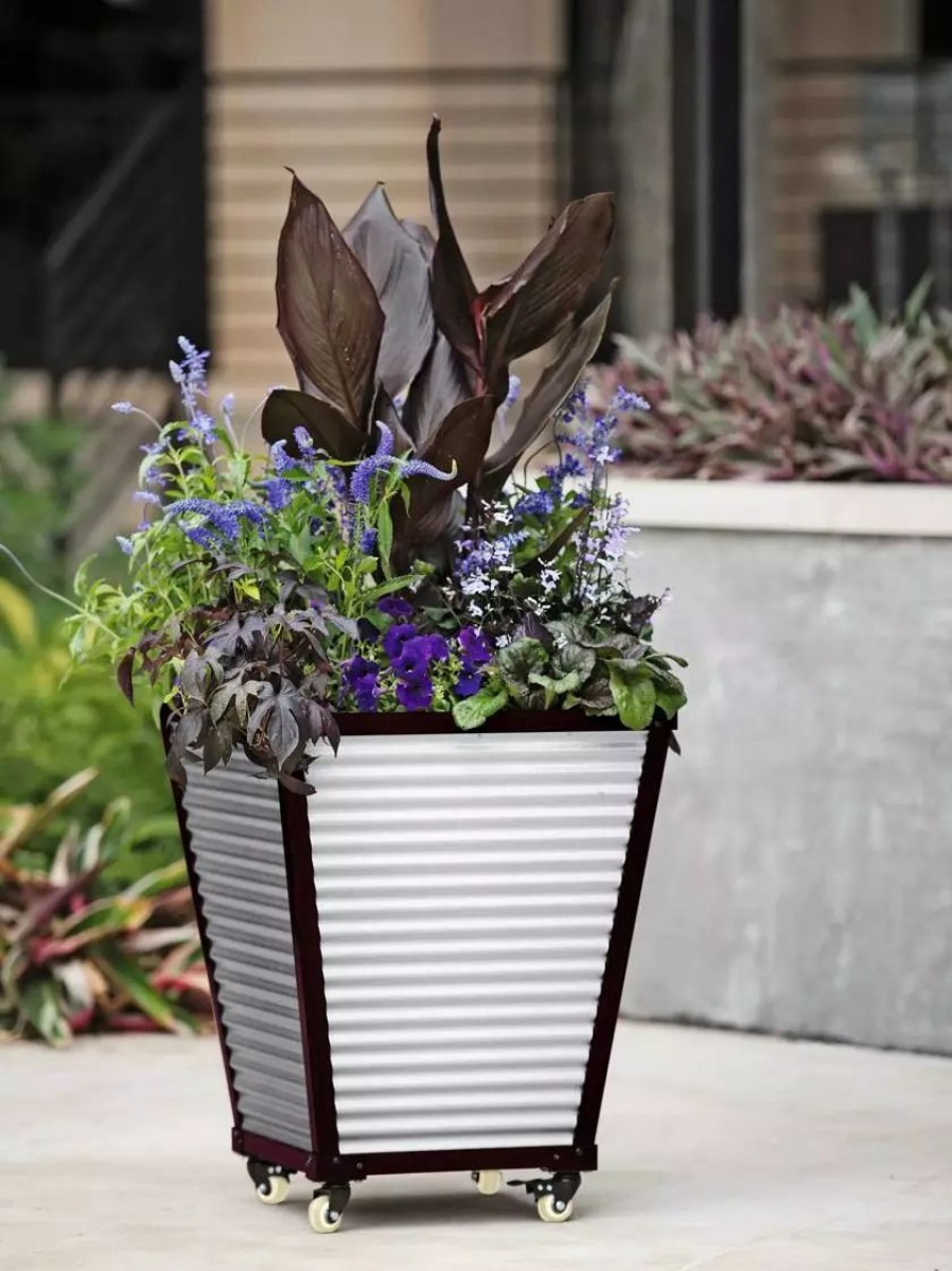 Planters & Raised Beds * | Gsc Galvanized Self-Watering Planters