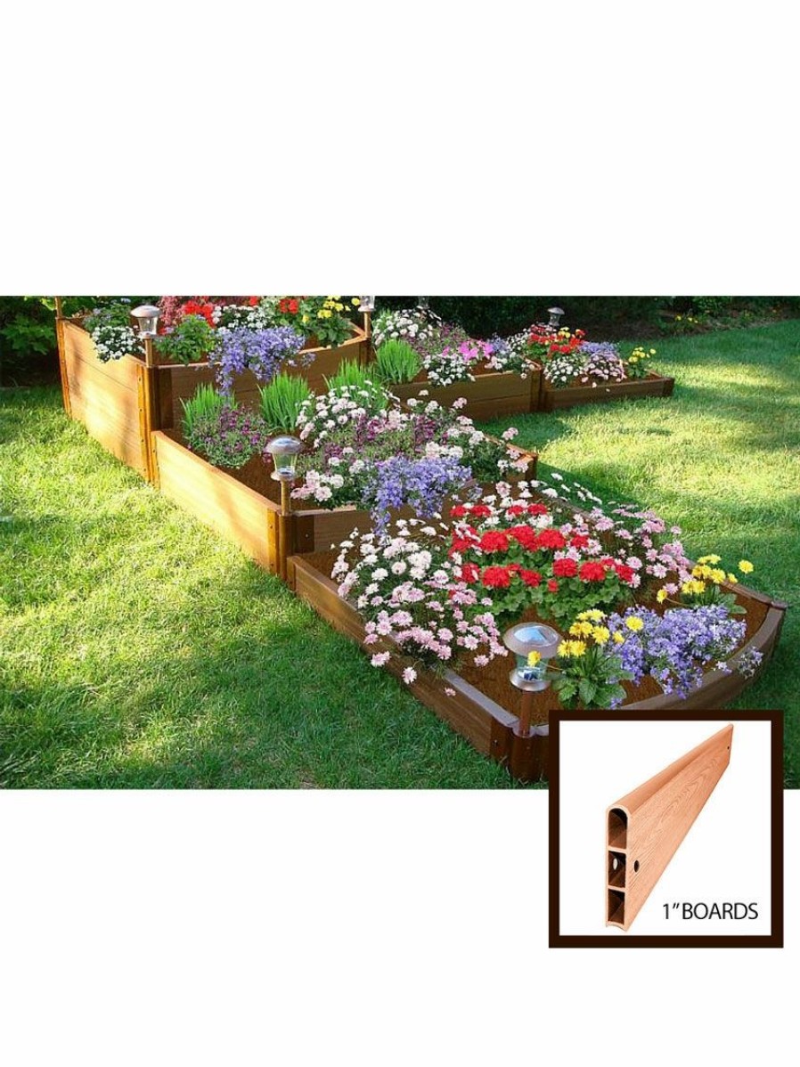 Planters & Raised Beds * | Gsc Classic Sienna Raised Garden Bed Split Waterfall Tri-Level With 1 Boards