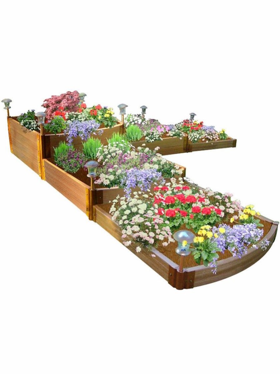 Planters & Raised Beds * | Gsc Classic Sienna Raised Garden Bed Split Waterfall Tri-Level With 1 Boards