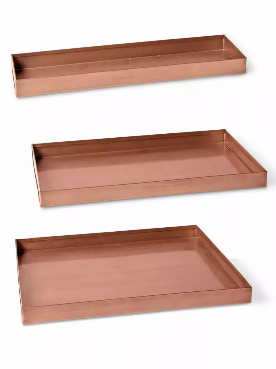 Planters & Raised Beds * | Gsc Essex Plant Stand Trays, Set Of 3