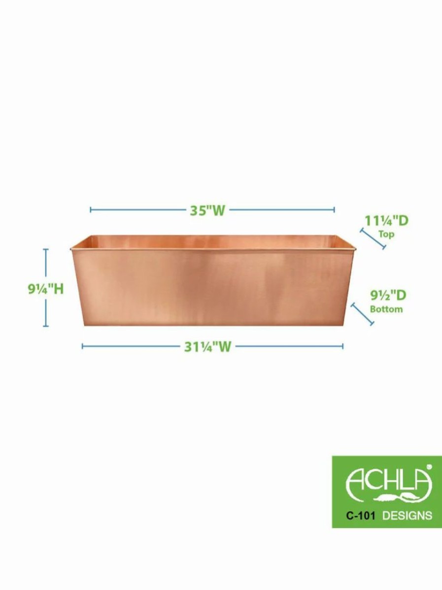 Planters & Raised Beds * | Gsc Achla Designs Solid Copper Flower Box, Large