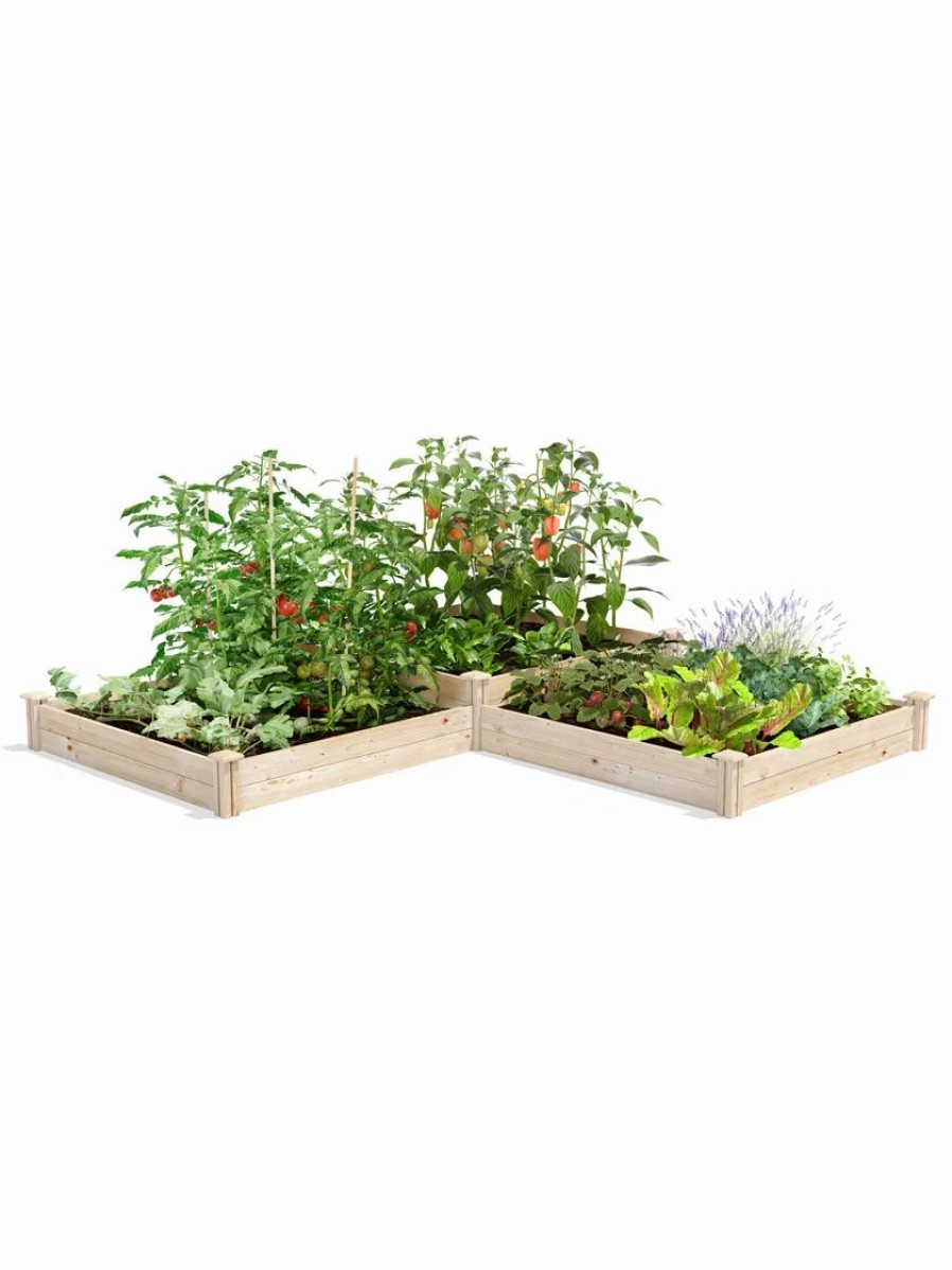 Planters & Raised Beds * | Gsc 2-Tier Pine Raised Garden Bed, 4'X12