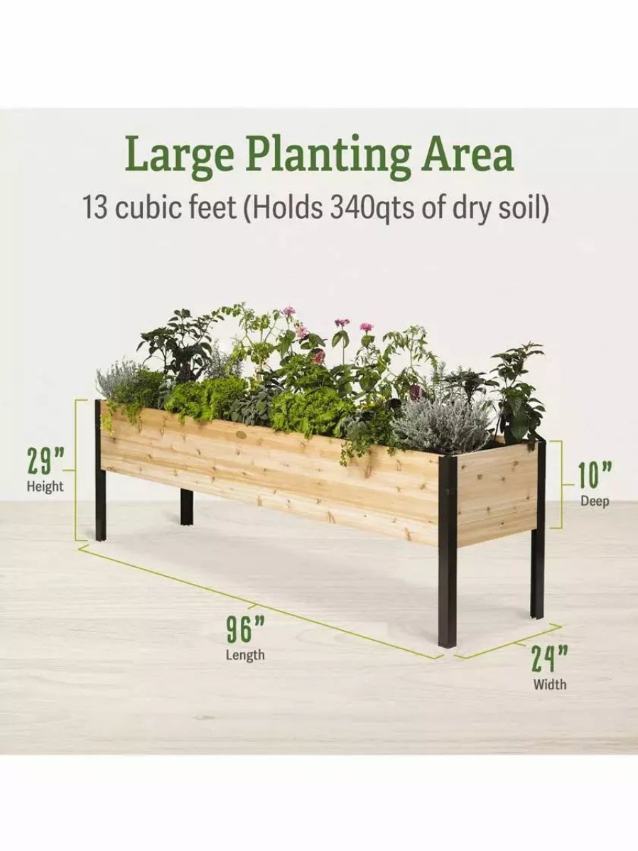 Planters & Raised Beds * | Gsc Self-Watering Eco-Stained Elevated Planter Box, 2 X 8