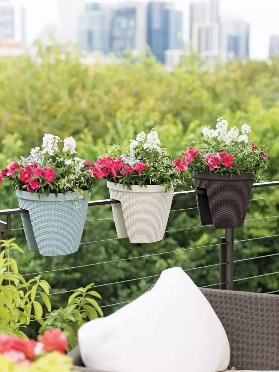 Planters & Raised Beds * | Gsc Weave Round Railing Planter, 11