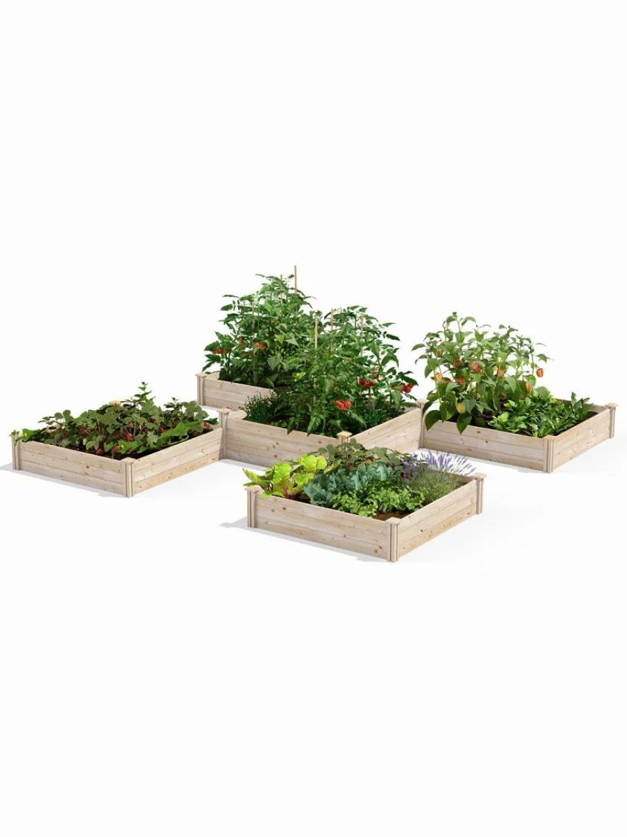 Planters & Raised Beds * | Gsc 2-Tier Pine Raised Garden Bed, 80 Sqft.12'X12