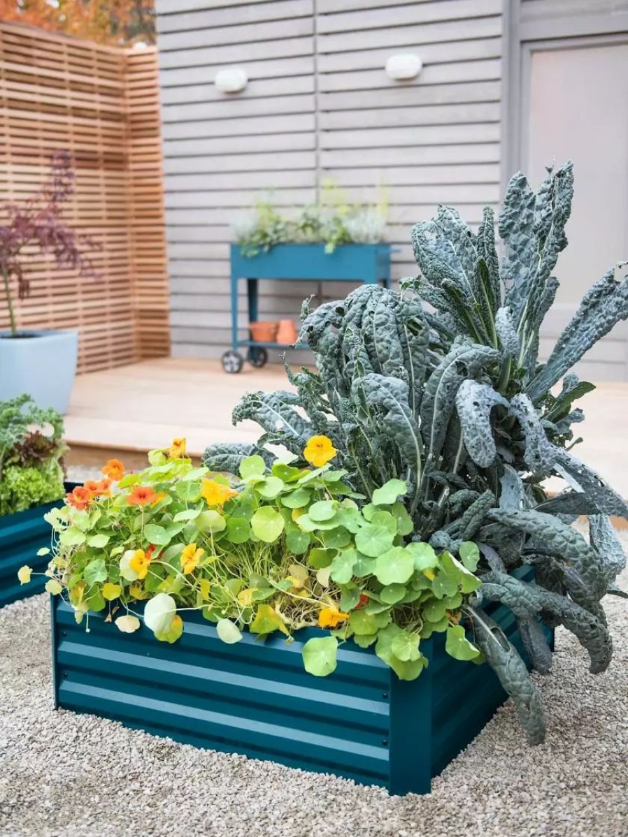 Planters & Raised Beds * | Gsc Demeter Corrugated Metal Raised Bed, 34 X 34